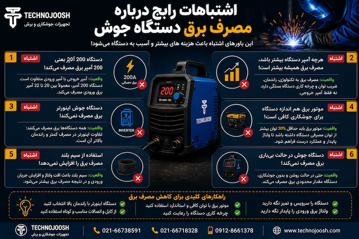 اشتباهات رایج درباره مصرف برق دستگاه جوش