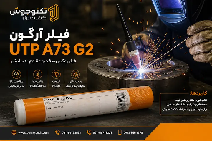 فیلر UTP A73G 2 فیلر آرگون UTP A73 G2 مناسب سختپوشانی و بازسازی قطعات صنعتی