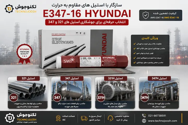 کاربرد الکترود E347-16 برای جوشکاری استیل 321 و 347