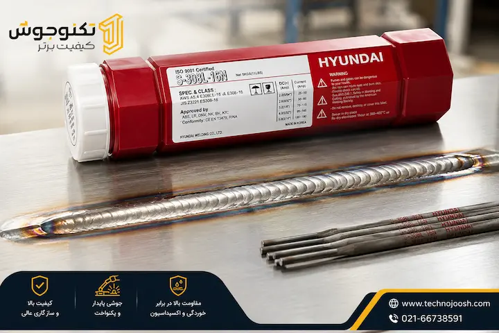 الکترود S-308.16N الکترود S-308.16N هیوندای برای جوشکاری استیل 304 با کیفیت گرده جوش یکنواخت