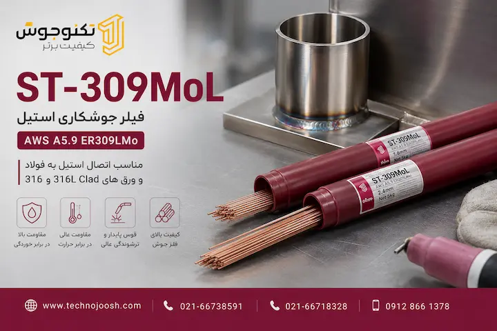 فیلر ST-309MoL فیلر ST-309MoL هیوندای برای جوشکاری فولاد زنگنزن به فولاد کربنی مطابق استاندارد ER309LMo