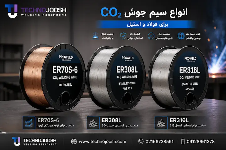انواع سیم جوش CO2 برای فولاد و استیل